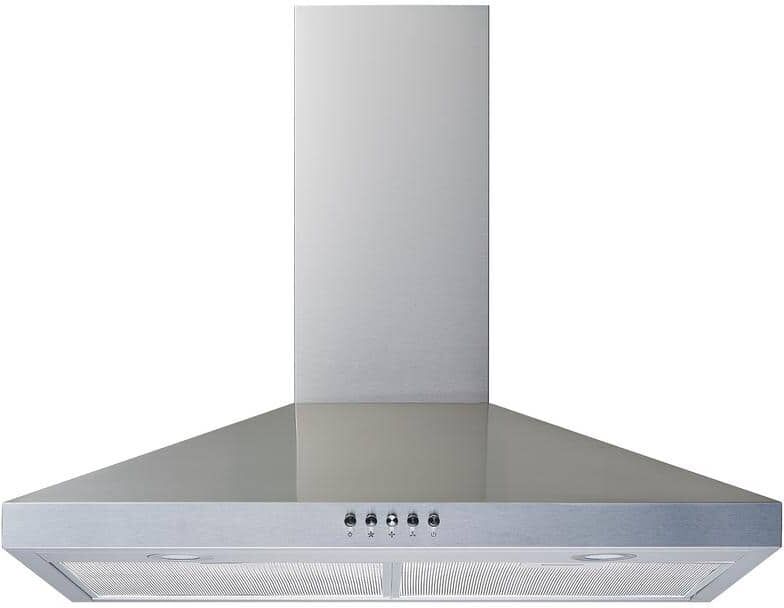 Winflo 30 in. Convertible Wall Mount Range Hood in Stainless Steel with Mesh Filters and Push Button Control