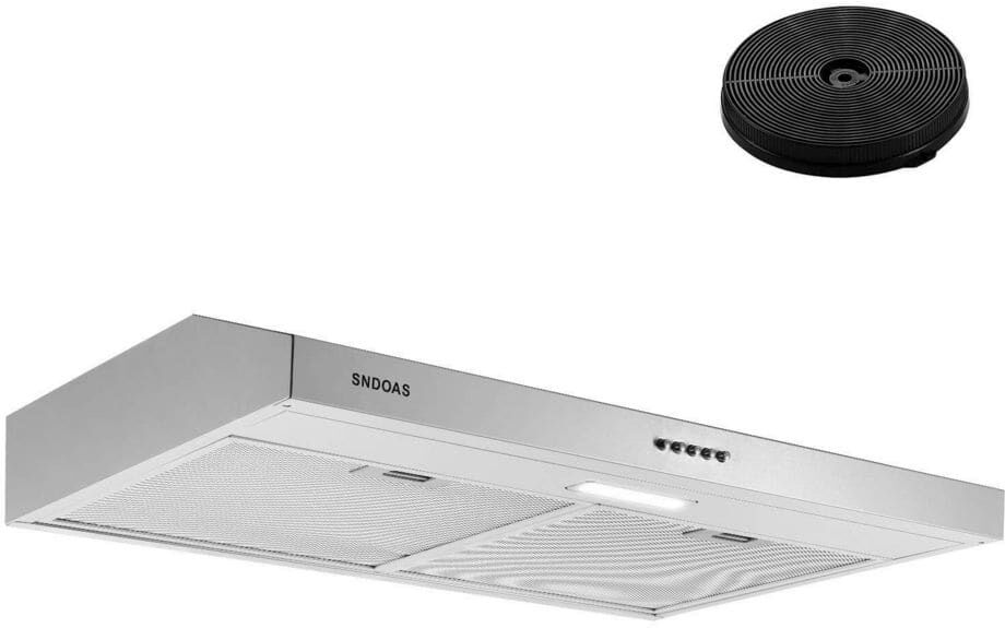 Elexnux 30 in. Convertible Under Cabinet with Light Ducted/Ductless Over Stove Kitchen Range Hood in Stainless Steel