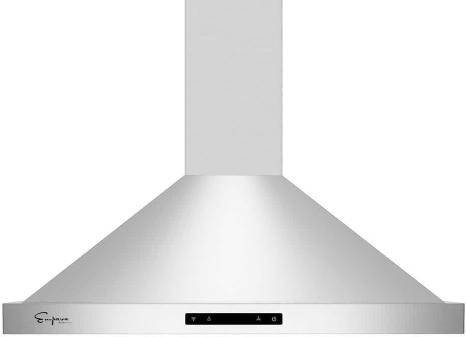 Empava 30 in. 380 CFM Ducted Wall Mount Range Hood with Light Exhaust Kitchen Vent Duct Remote Control in Stainless Steel