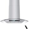 iKTCH 35.43 in. Wall Mount Range Hood Tempered Glass 900 CFM in Stainless Steel with LED Light and Remote Control