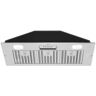 Akicon Range Hood Insert/Built-In 36 in. Ultra Quiet Powerful Suction Stainless Steel Ducted Kitchen Vent Hood with LED Lights