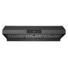 HAUSLANE 36 in. Ducted Under Cabinet Range Hood with 3-Way Venting Changeable LED Powerful Suction in Black Stainless Steel