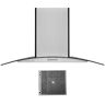 HAUSLANE 30 in. Convertible Wall Mount Range Hood with Tempered Glass Baffle Filters in Stainless Steel