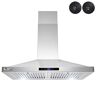 AKDY 30 in. Convertible Kitchen Wall Mount Range Hood in Stainless Steel with LEDs, Touch Control and Carbon Filters