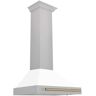 ZLINE Kitchen and Bath Autograph Edition 30 in. 400 CFM Ducted Vent Wall Mount Range Hood in Fingerprint Resistant Stainless & White Matte