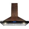 AKDY 30 in. Convertible Wall Mount Embossed Copper Vine Design Kitchen Range Hood with Lights