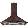 AKDY 30 in. Convertible Wall Mount in Embossed Copper Vine Design Kitchen Range Hood with Lights