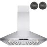 AKDY 36 in. Convertible Kitchen Island Mount Range Hood in Stainless Steel with Touch Control and Carbon Filter