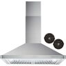 Cosmo 30 in. Ductless Wall Mount Range Hood in Stainless Steel with LED Lighting and Carbon Filter Kit for Recirculating