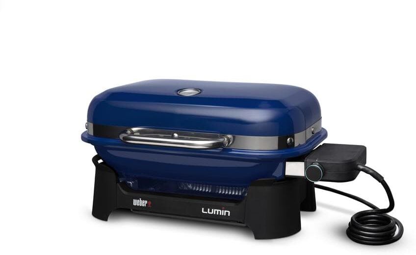 Weber Lumin Compact Electric Grill in Deep Ocean Blue