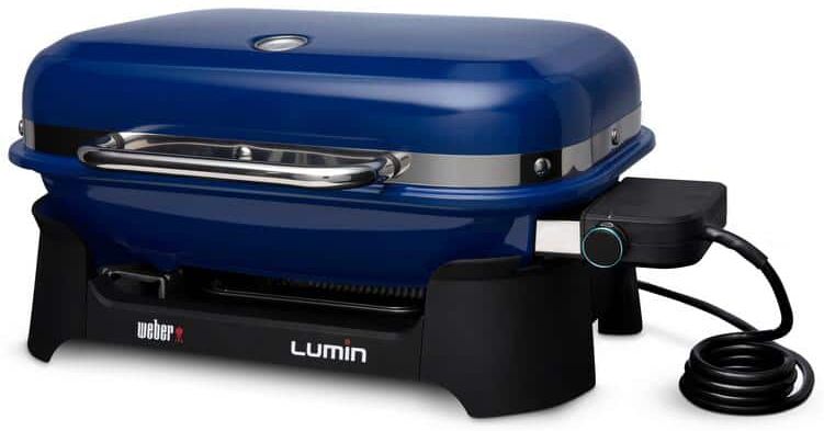 Weber Lumin Electric Grill in Deep Ocean Blue