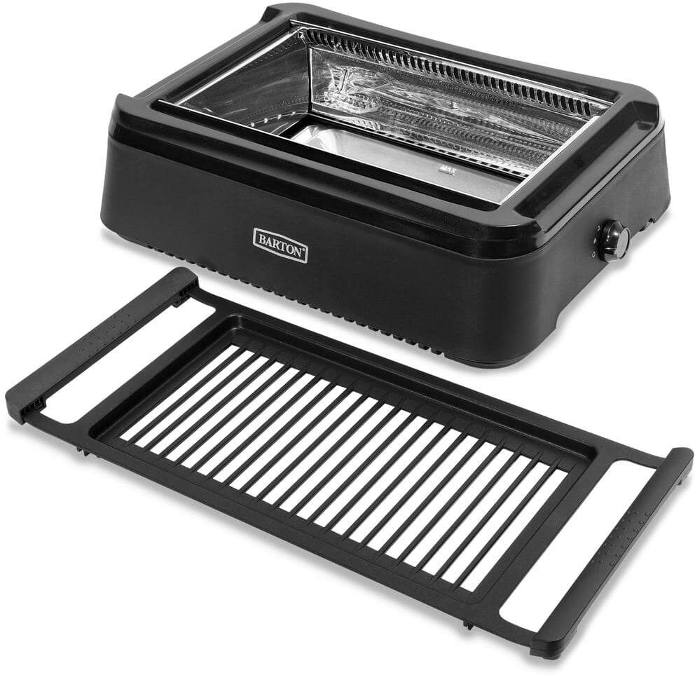 Barton 1650-Watt in Black with Drip-Tray Electric Smokeless Infrared Indoor Grill