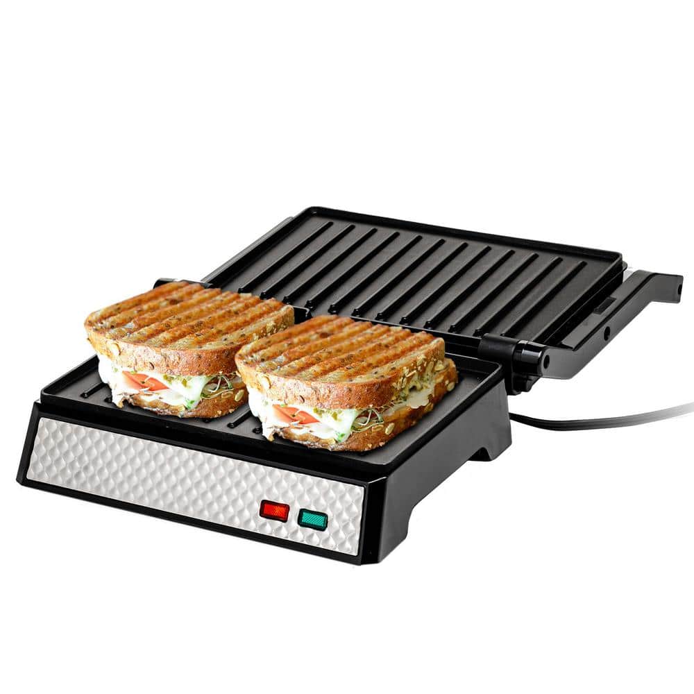 OVENTE GP0540BR Panini Press Grill and Sandwich Maker with Nonstick Coated Plates