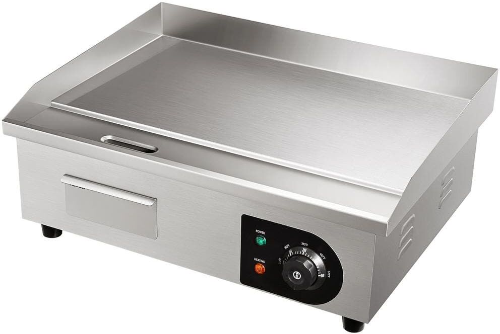 VEVOR Commercial Electric Griddle 22 in. Countertop Flat Top Griddle 1600-Watt Stainless Steel Teppanyaki Grill,Silver