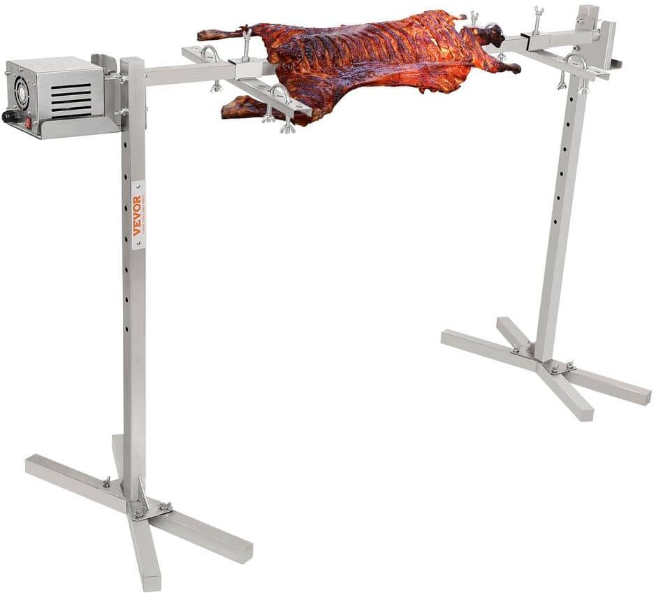 VEVOR Electric BBQ Rotisserie Grill Kit 46 in. Heavy Duty Grilling Kit with Height Adjustable Universal Roaster Stand