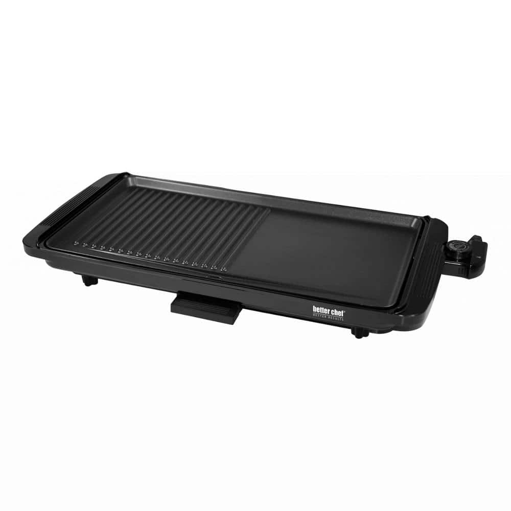 Better Chef 160 sq. in. Black 2-in-1 Family Size Electric Counter Top Grill/Griddle