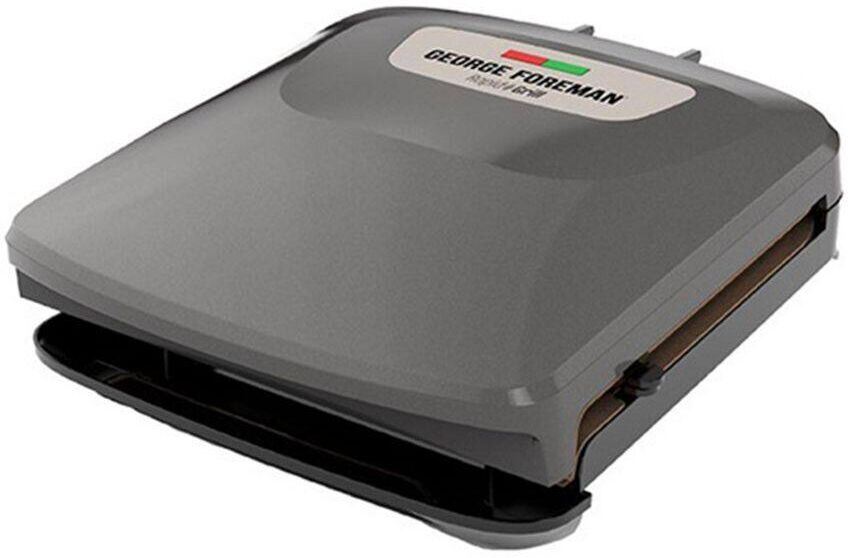 Grill with Precision: Electric Grills for the Ultimate Indoor and Outdoor BBQ: Top 10 Picks & Buyer's Guide 17 George Foreman 4-Serving Electric Indoor Grill and Panini Press in Gunmetal Grey with Bronze Plates