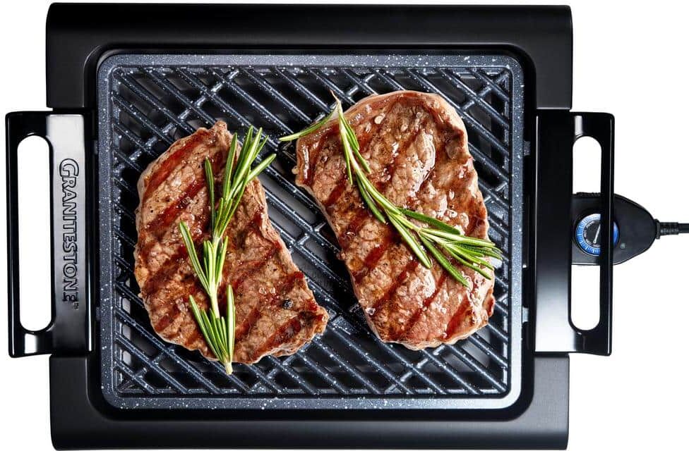 Grill with Precision: Electric Grills for the Ultimate Indoor and Outdoor BBQ: Top 10 Picks & Buyer's Guide 21 GRANITESTONE 224 sq. in. Triple Layer Non-Stick Titanium and Diamond Infused Coating Electric Smoke-less Indoor Grill