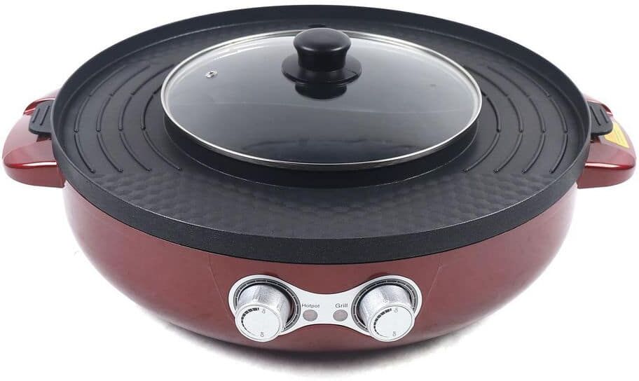 Grill with Precision: Electric Grills for the Ultimate Indoor and Outdoor BBQ: Top 10 Picks & Buyer's Guide 36 YIYIBYUS Red 2200-Watt 2-in-1 Outdoor Smokeless Grill Pot Cooking Accessory Kit Household Electric Grill Plate