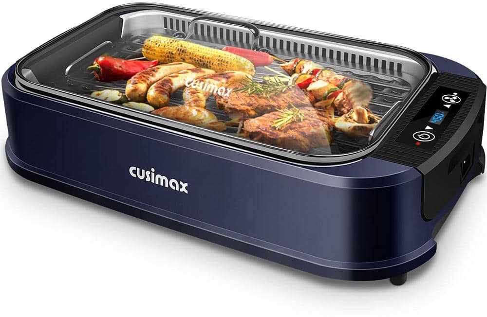 Grill with Precision: Electric Grills for the Ultimate Indoor and Outdoor BBQ: Top 10 Picks & Buyer's Guide 31 Elexnux 267sq. in. Blue Smokeless Electric Portable Indoor Grill with 1500-Watt Fast Heating