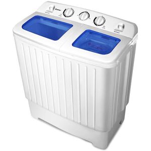 Costway 14 in. 1.6 cu. ft. Portable Top Load Washing Machine Mini Compact Washer Dryer in White