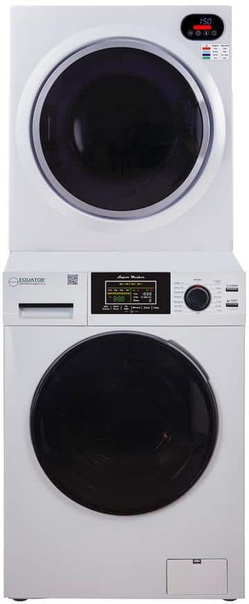 Equator 1.6 cu. ft. 110-Volt Front Load Washer with Pet Cycle Plus 2.6 cu. ft. Vented Digital Dryer in White