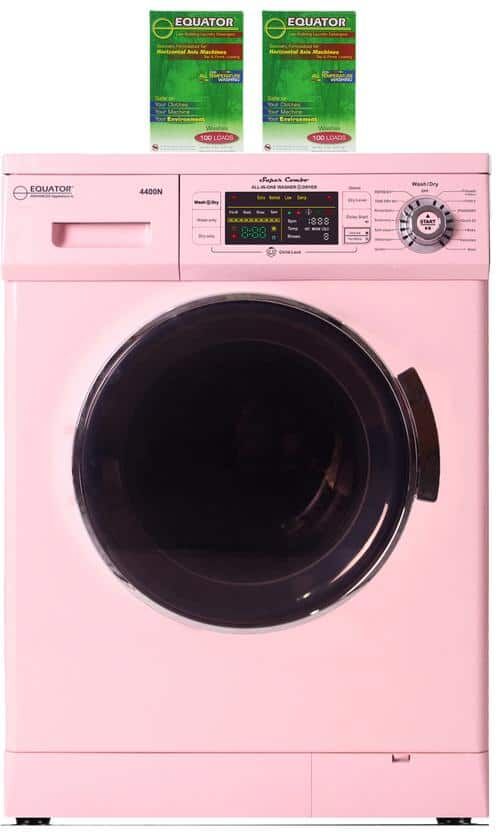 Equator 1.57 cu. ft. 110V All-in-One Washer and Dryer Combo in Pink with 2 Boxes of HE Detergent