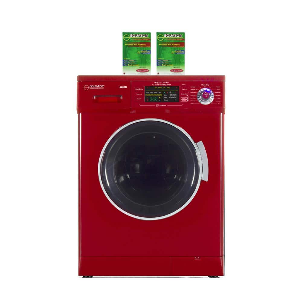 Equator 1.57 cu. ft. 110V All-in-One Washer and Dryer Combo in Merlot with 2 Boxes of HE Detergent