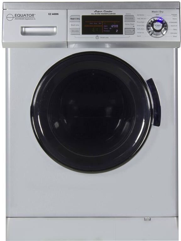 Equator 1.57 cu. ft. 110V All-in-One Washer and Dryer Combo in Silver with 2 Boxes of HE Detergent