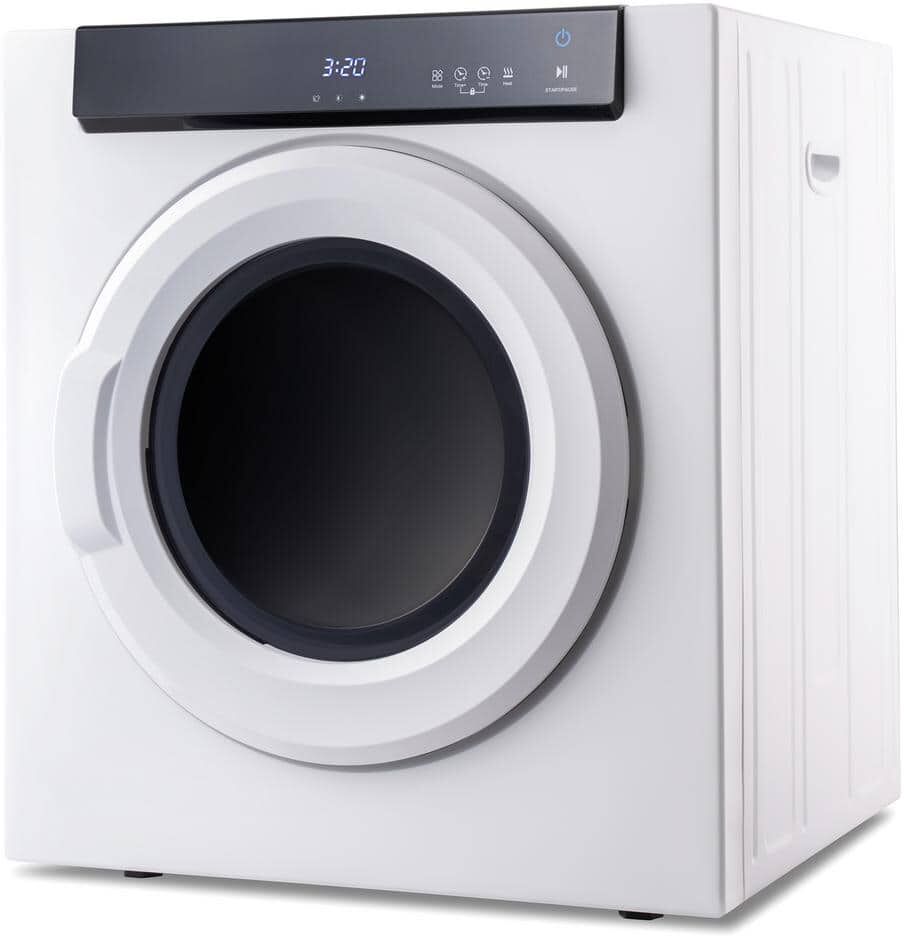 Boyel Living 3.5 cu. ft. 120 Volt White Stackable Electric Vented Dryer with Touch Screen Panel and Stainless Steel Tub