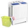 Gymax 1.6 cu. ft. Compact Portable Top Load Washer Machine Twin Tub 20 lbs. Washer Spinner Home Dorm in White