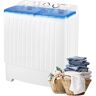 JEREMY CASS 1.73 cu ft. Portable Top Load Washer and Spinner Combo in White Mini Twin Tub Washer with 17.6 lbs. Large Capacity