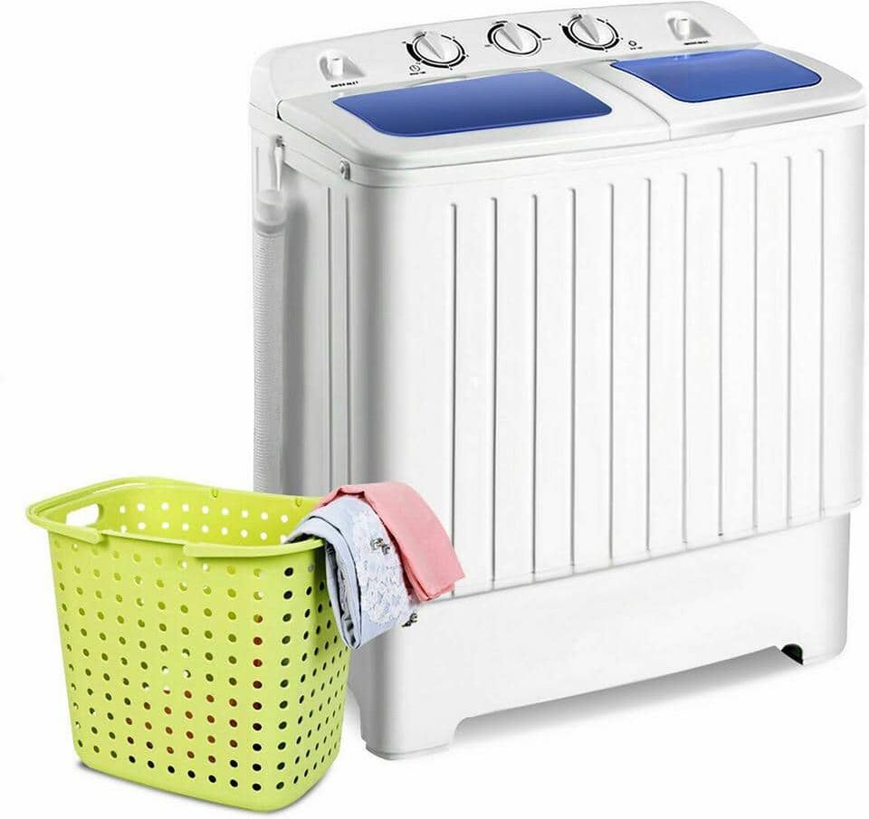 Portable Washing Machine: Top 10 Models & Buyer's Guide 49 Gymax 1.6 cu. ft. Compact Portable Top Load Washer Machine Twin Tub 20 lbs. Washer Spinner Home Dorm in White