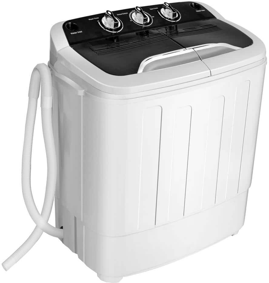 Portable Washing Machine: Top 10 Models & Buyer's Guide 47 Costway 1.5 cu. ft. Portable Semi-Automatic Twin Tub Washer and Dryer Combo Machine in Black with Built-In Drain Pump