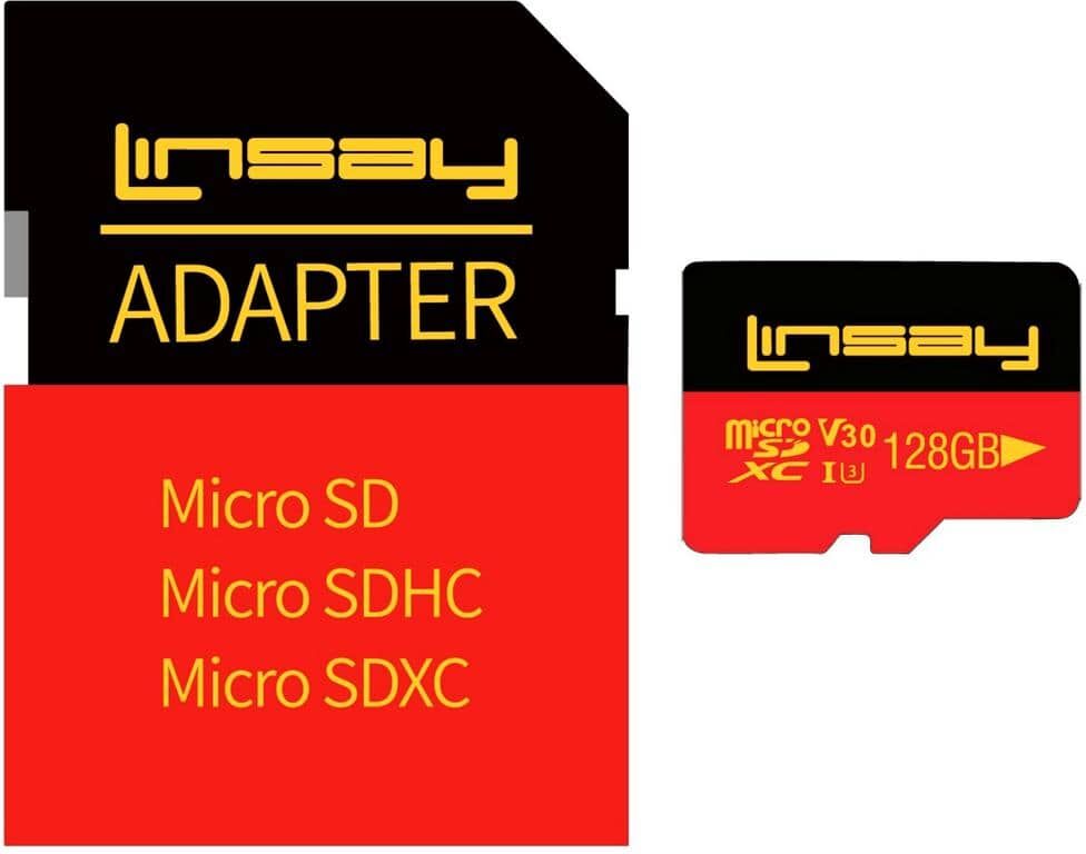 LINSAY High Speed Micro SD Card 128GB V30 4K ULTRA HD