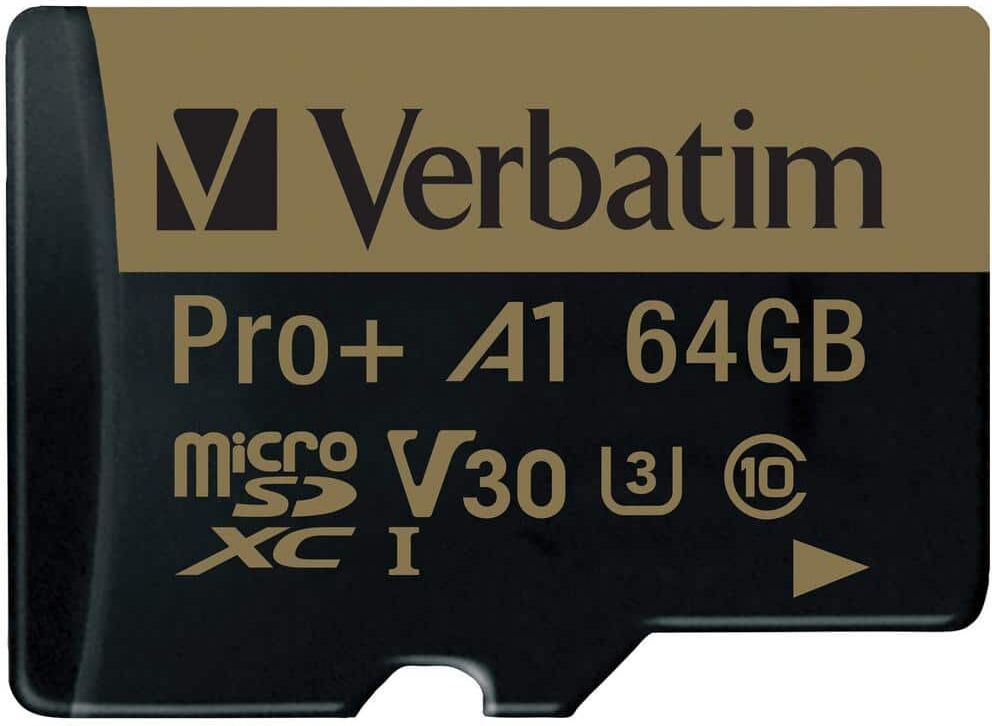 Verbatim 64 GB Pro Plus 666X MicroSDXC Memory Card with Adapter