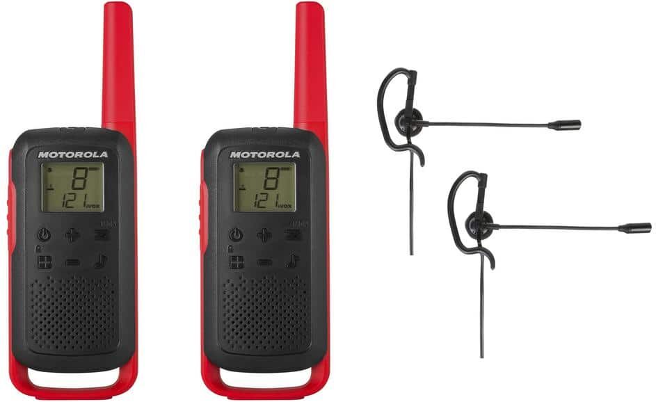 Motorola Talkabout T210 2 Way Radio Bundle with Single Ear Boom Microphone