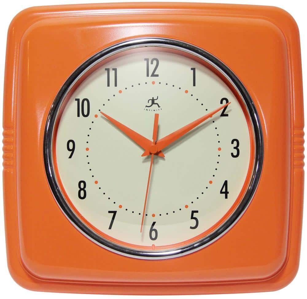 Infinity Square Retro Orange Wall Clock