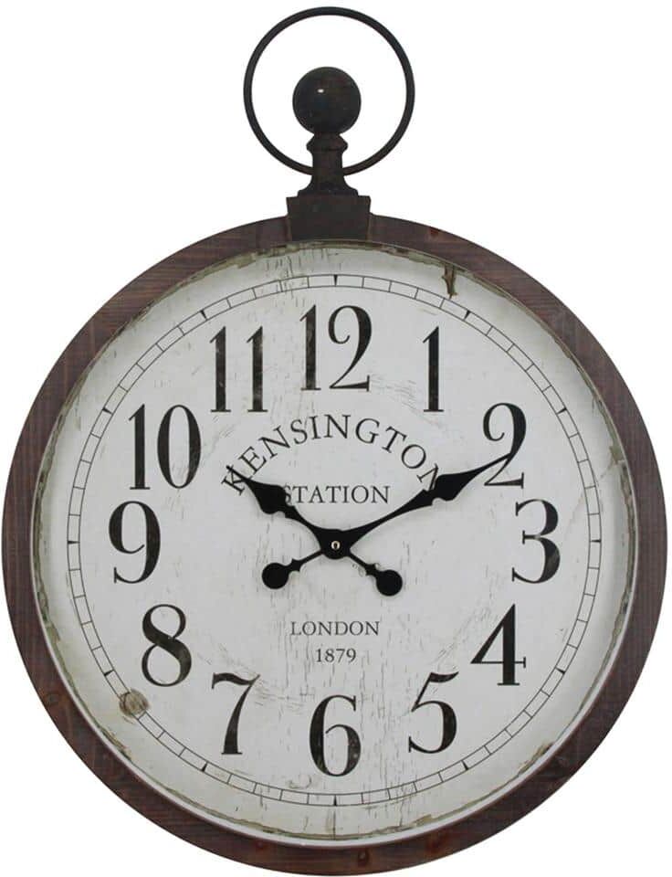 Yosemite Home Decor Kensington Station Pocket Watch Style Wall Clock