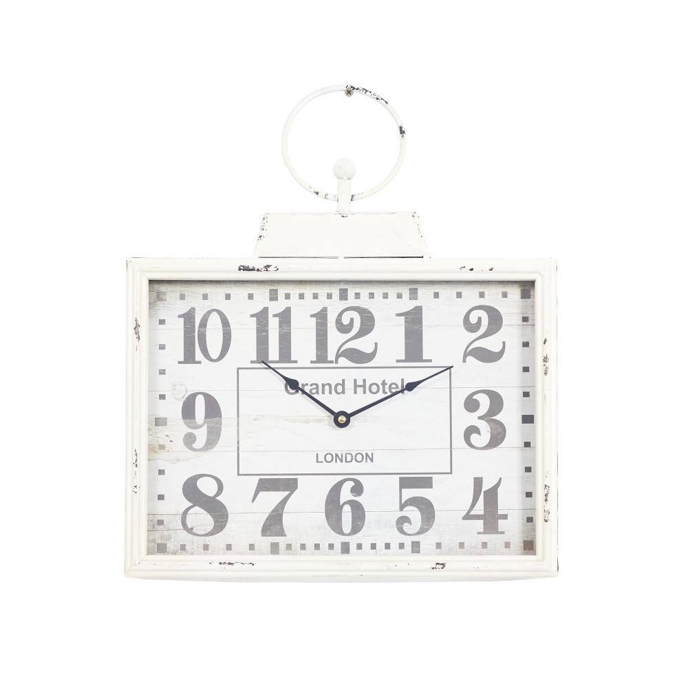 Litton Lane White Metal Pocket Watch Style Analog Wall Clock