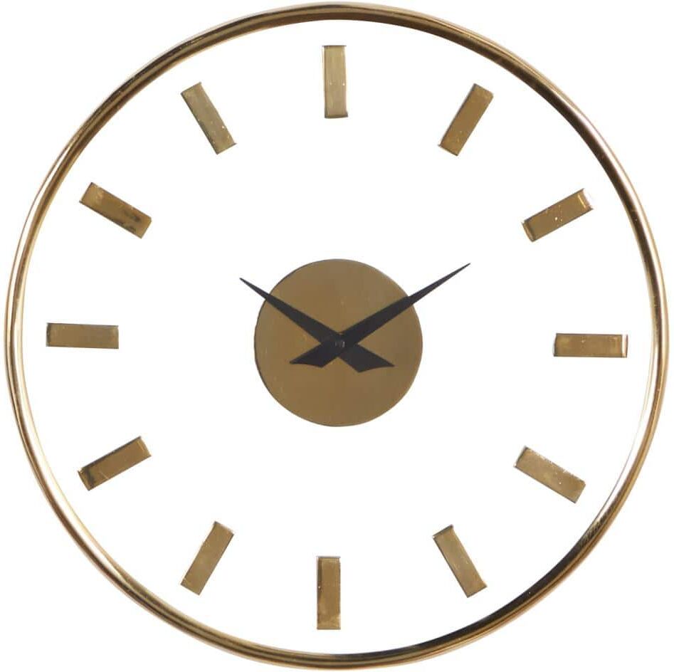 Litton Lane Gold Aluminum Analog Wall Clock with Clear Face