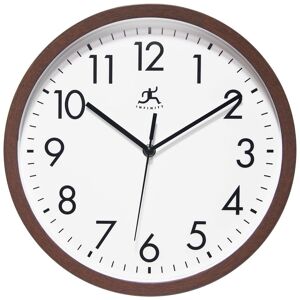 Infinity 12" Wall Clock with Brown Plastic Walnut-Look Frame