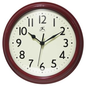 Infinity Nostalgic 9.5 in. Plastic Clock - Red