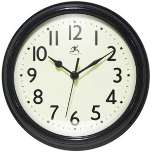 Infinity Nostalgic 9.5 in. Plastic Clock - Black