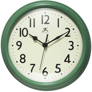 Infinity Nostalgic 9.5 in. Plastic Clock - Green