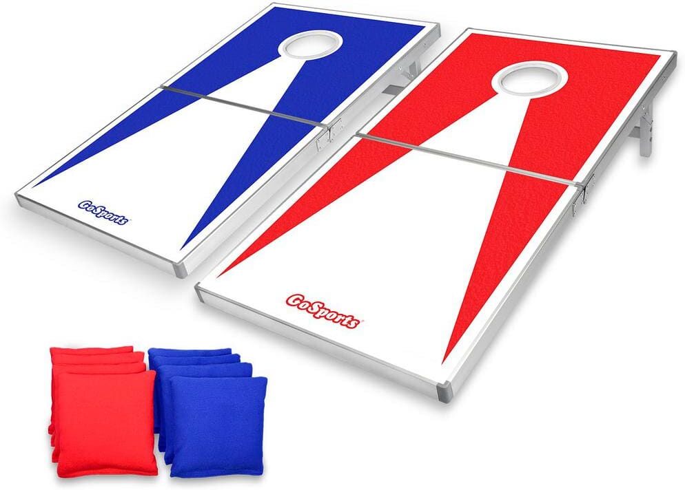 GoFloats 4 ft. X 2 ft. Red and Blue Edition Cornhole PRO Regulation Size Bean Bag Toss Game Set