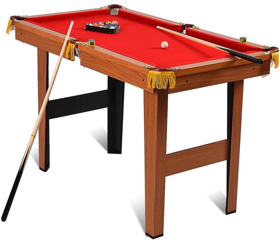 Costway 48 ft.  ft.  Mini Table Top Pool Table Game Billiard Set Cues Balls Gift Indoor Sports