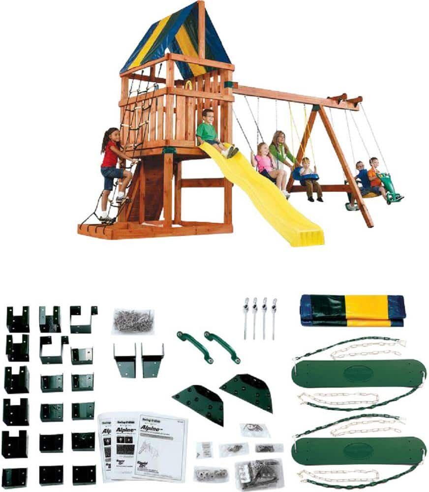 Swing-N-Slide Playsets DIY Alpine Custom Outdoor Playset Hardware Kit with Backyard Swing Set Accessories (Lumber and Slide Not Included)