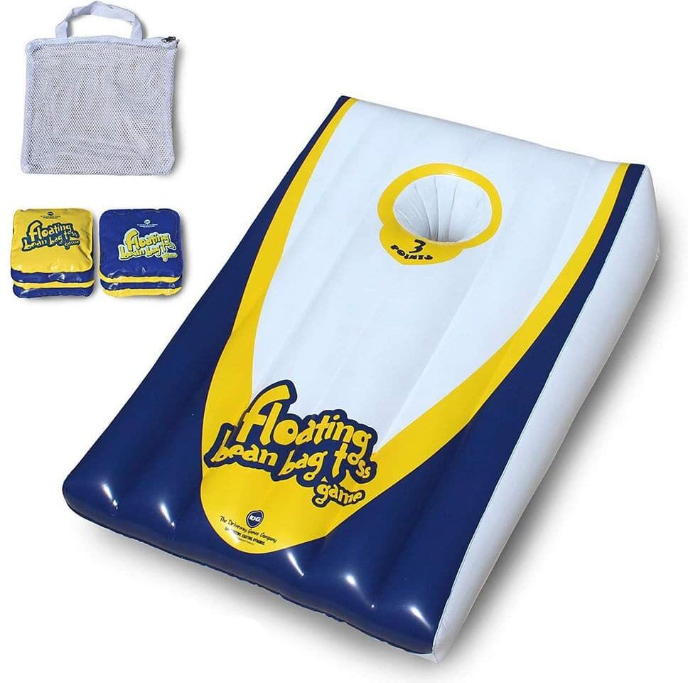 Driveway Games Floating Bean Bag Toss Inflatable Cornhole Game for Outdoor Pool