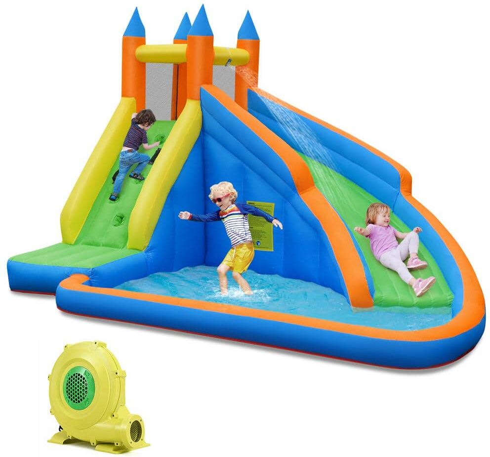 Costway Inflatable Water Slide Mighty Bounce House Jumper Castle Moonwalk with 735-Watt Blower